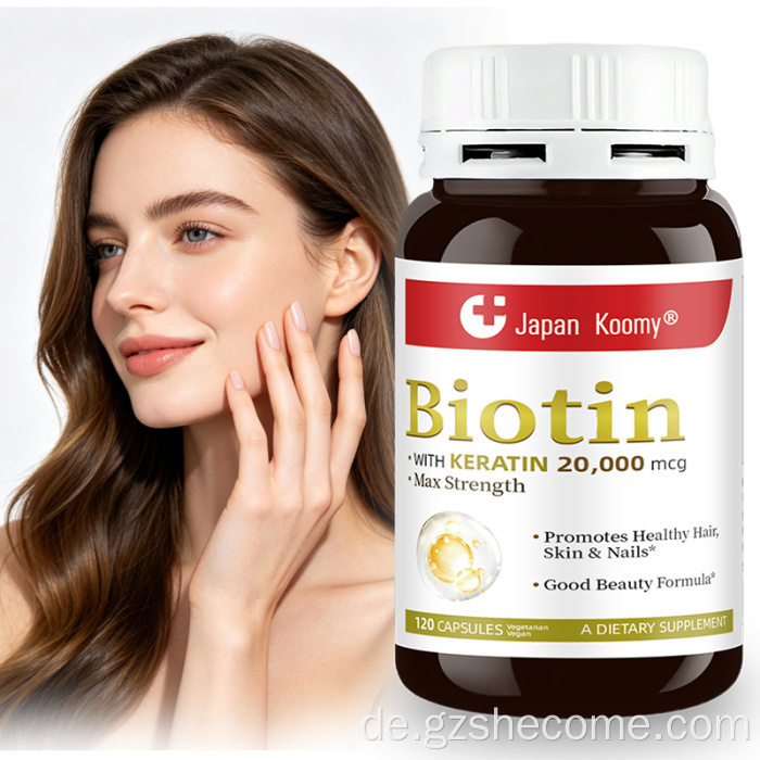 Shecome Biotin-Ergänzung unterstützt gesunde Haare, Haut und Nägel